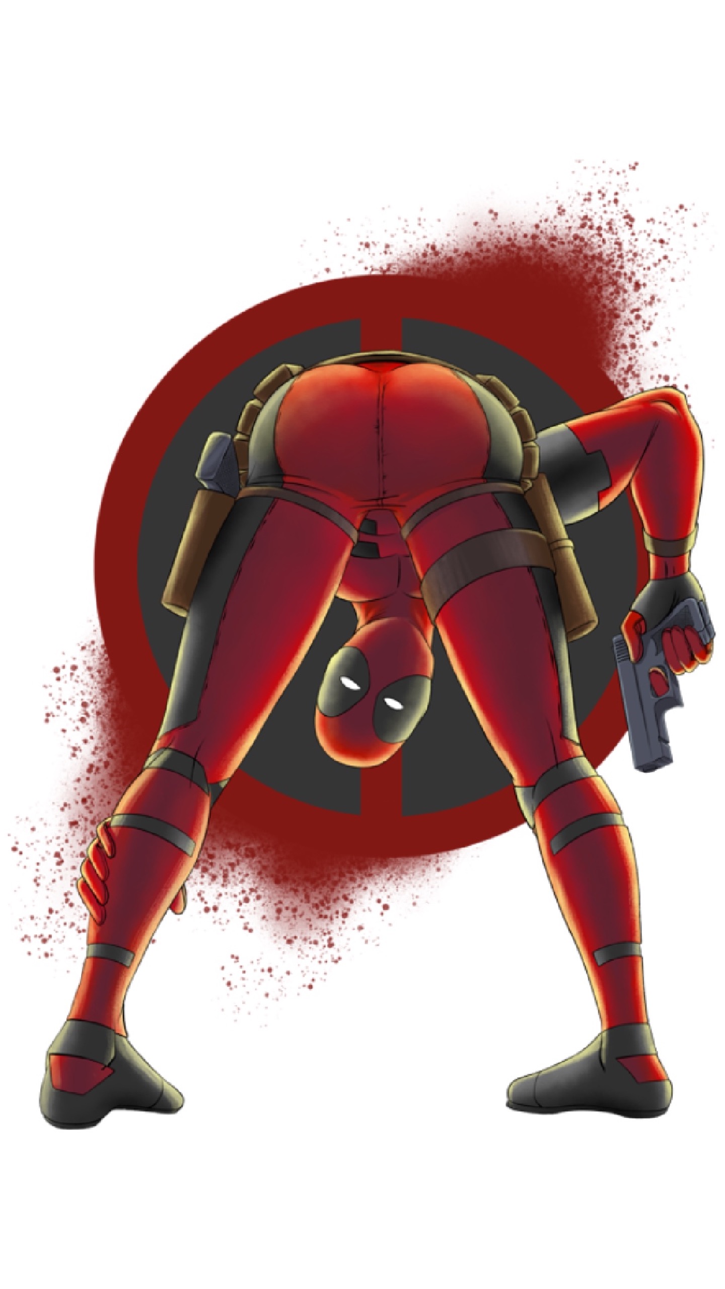Colorbyemi marvel Deadpool butt art print