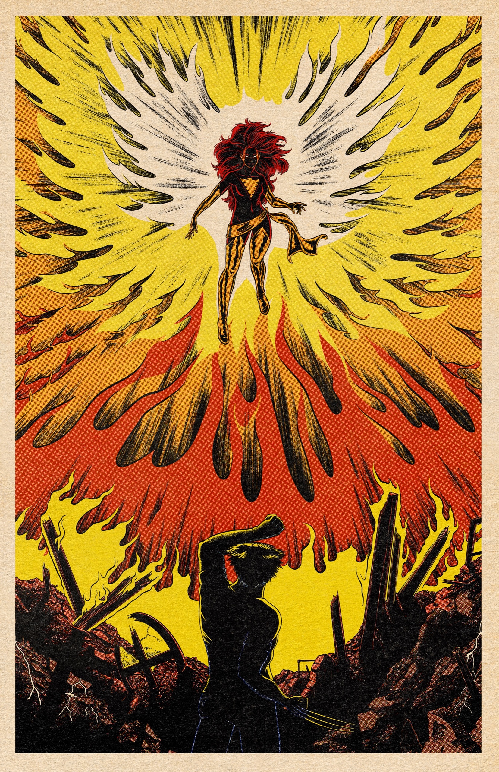 Colorbyemi marvel Xmen phoenix Wolverine print